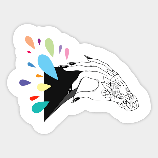 Hand From Within Sticker by mspinkcloud